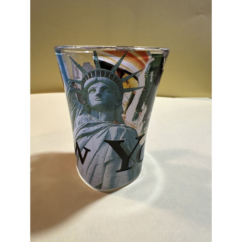 Shot Glass New York City Statue of Liberty Square Bottom